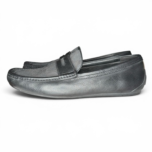 Coach Men\'s Loafers Size 11 D Black Leather Signature Jacquard Penny main image 8